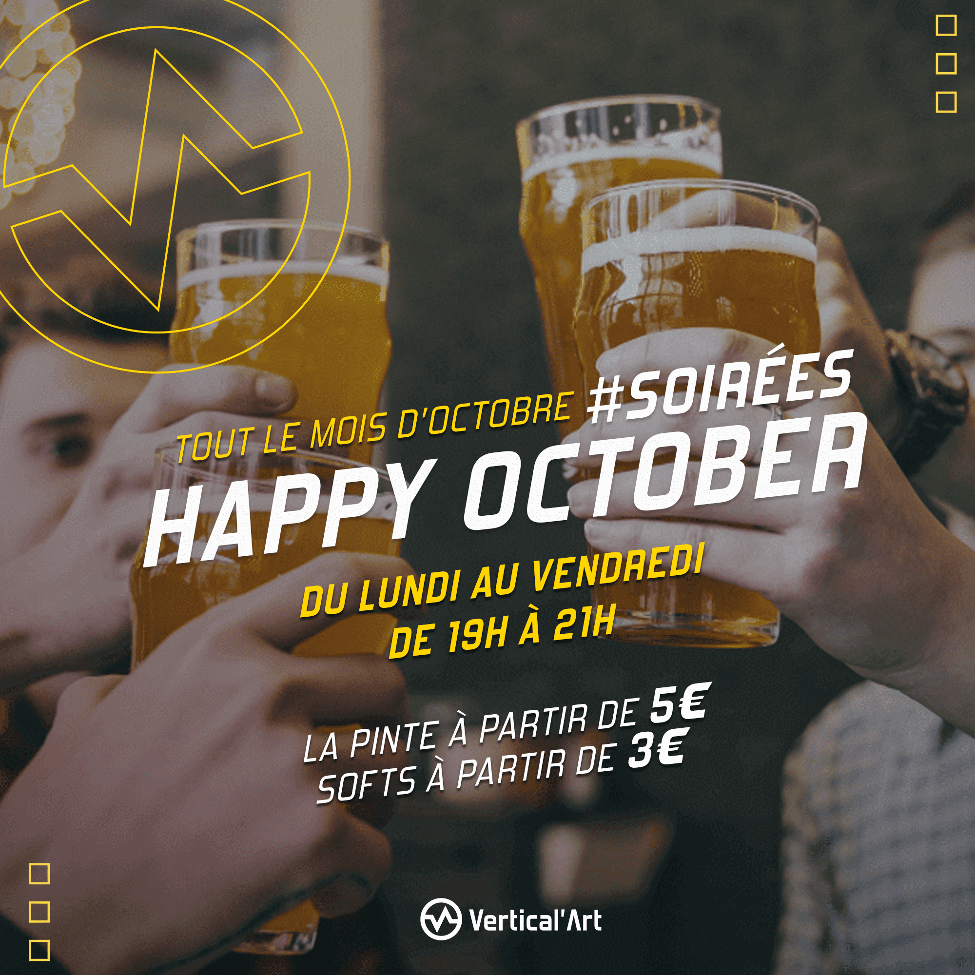 Happy October : La pinte de bière à 5€ toute la semaine à Vertical'Art Rungis !