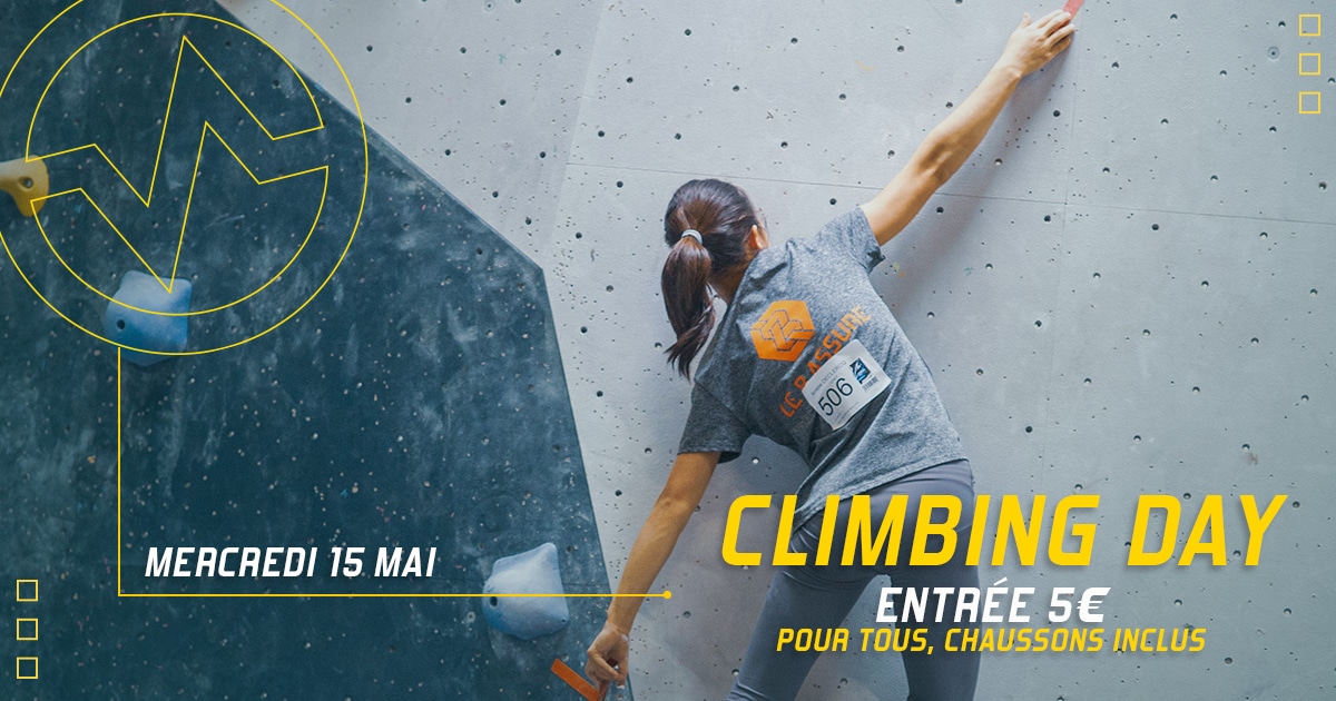 Climbing Day mercredi 15 mai à Vertical'Art Rungis : Escalade à 5€ pour tous