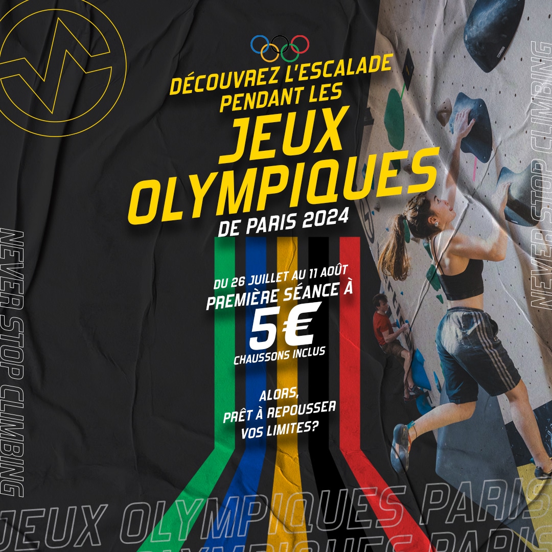 Jeux Olympiques - Offre spéciale 1ère visite : Découvrez l'escalade pour 5€ à Vertical'Art Rungis