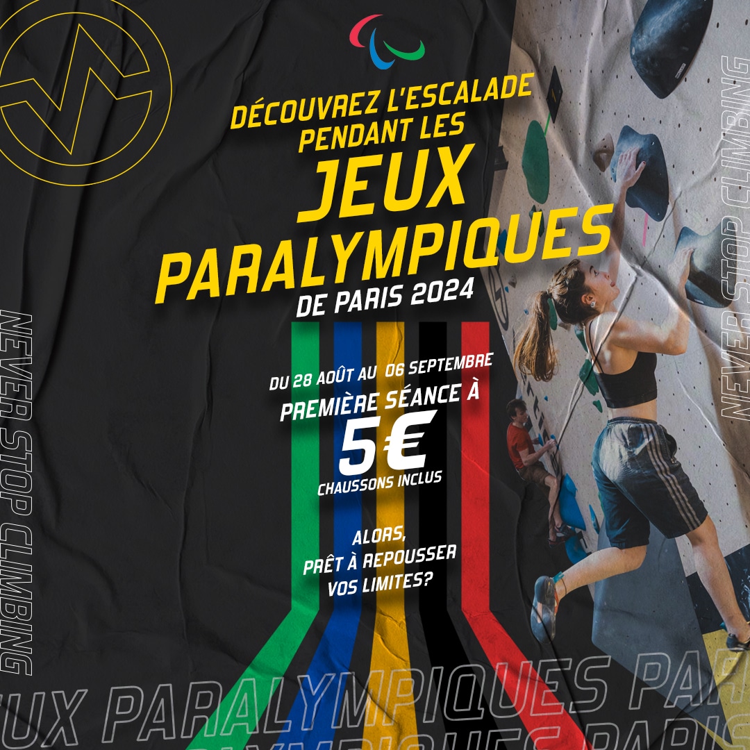 Jeux Paralympiques - Offre spéciale 1ère visite : Découvrez l'escalade pour 5€ à Vertical'Art Rungis